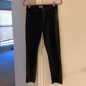 Agolde “Feel Good” Distressed Skinny Black Jeans